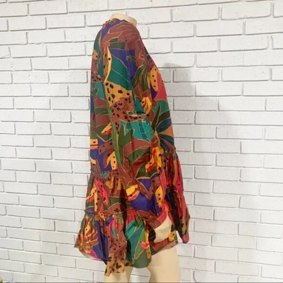 Farm Rio Women’s Leopard's Jungle Cotton Mini Dress‎ - Picture 11 of 14